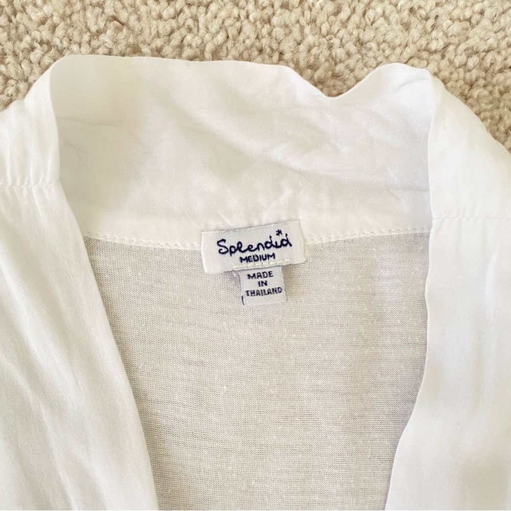 Splendid Women’s V-neck Sleeveless White Top - Picture 5 of 6